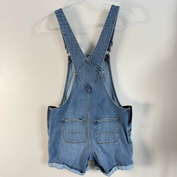 Old Navy Maternity‎ Blue Denim Overall Shorts Women's Size Small - Picture 3 of 6